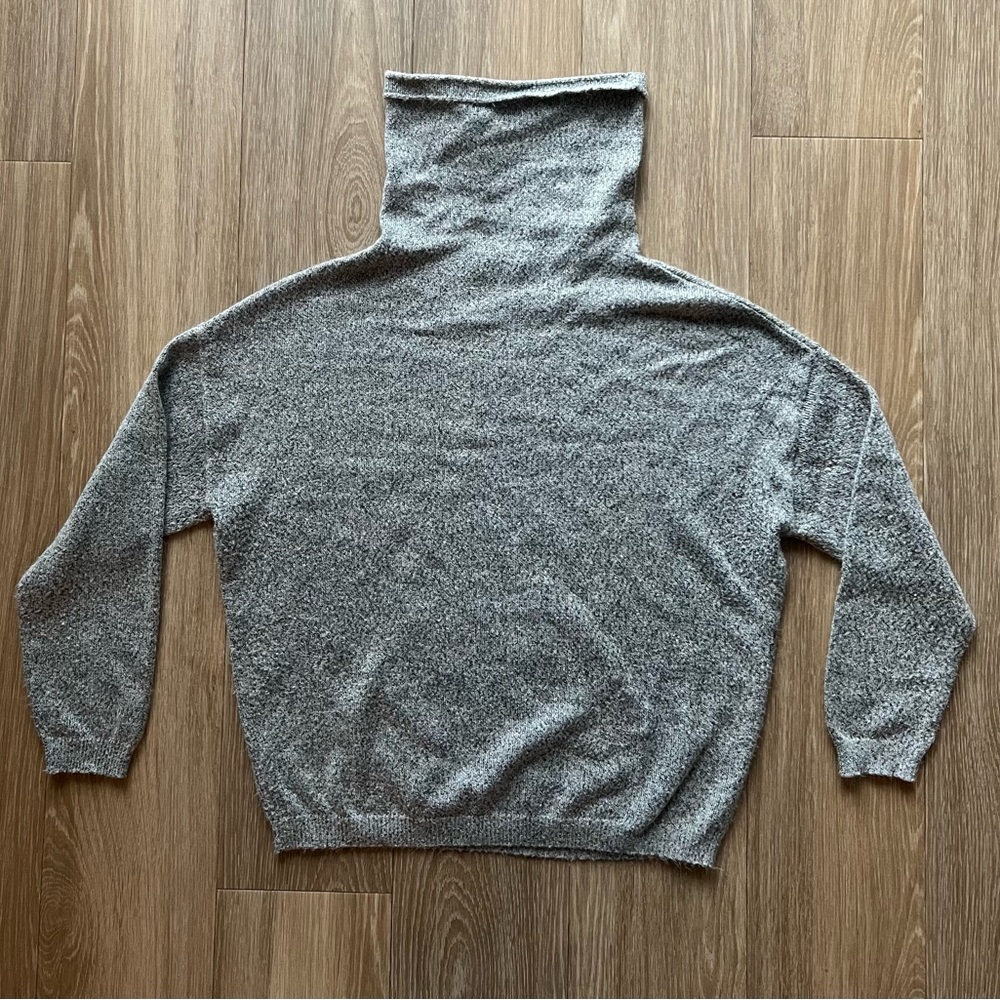 Prana Womans L Pullover Sweater High Neck Wool Blend Gray - Picture 2 of 6